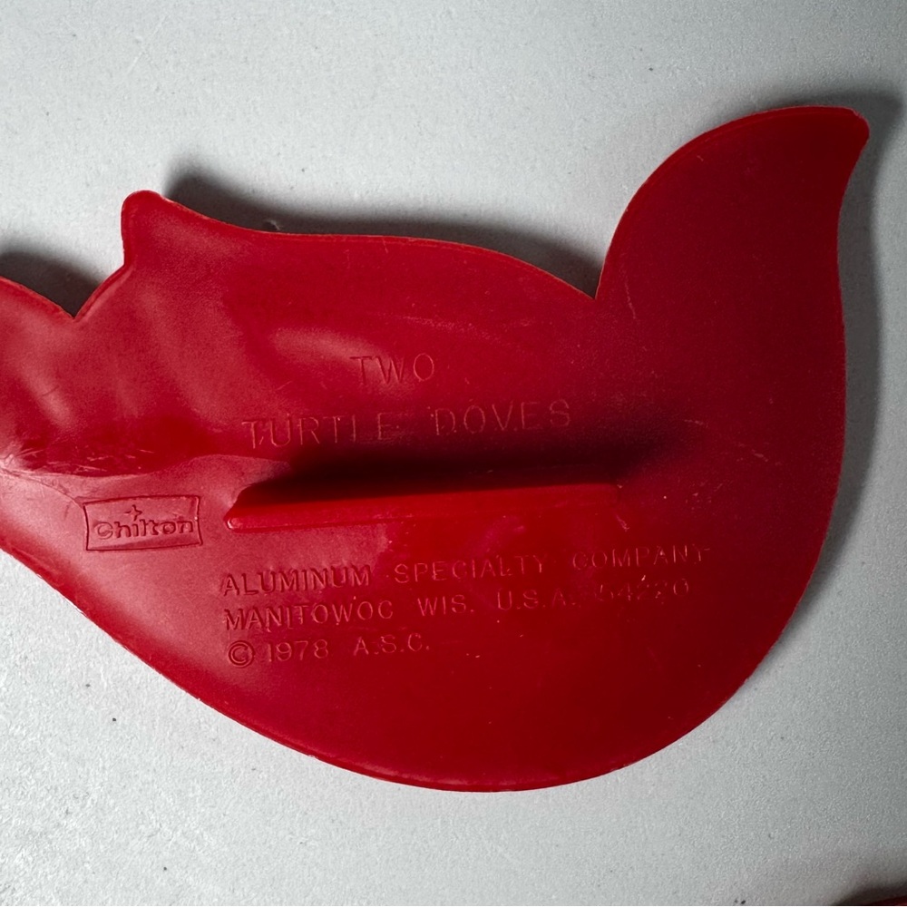 Vintage 1978 TWELVE DAYS OF CHRISTMAS COOKIE CUTTERS Complete Set Kraft Chilton - Picture 8 of 8